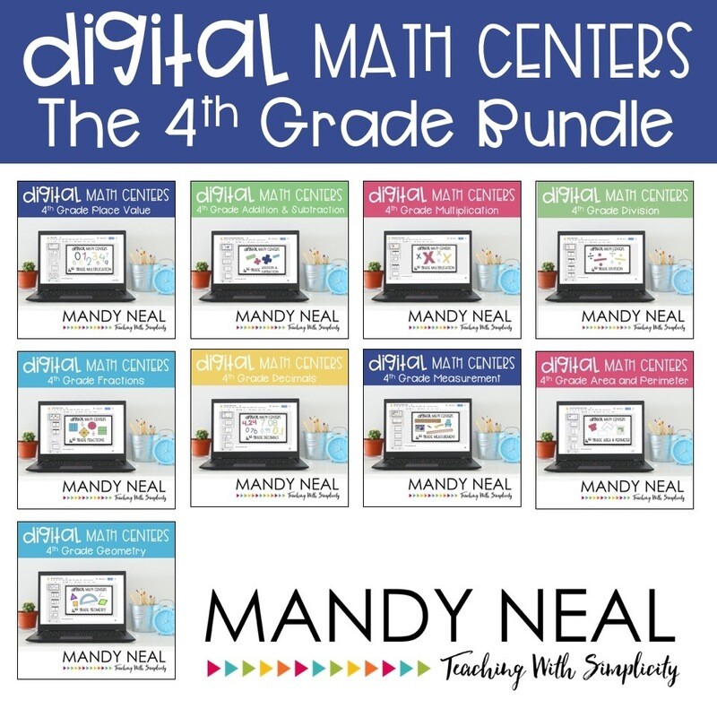 Fourth Grade Digital Math Centers Bundle