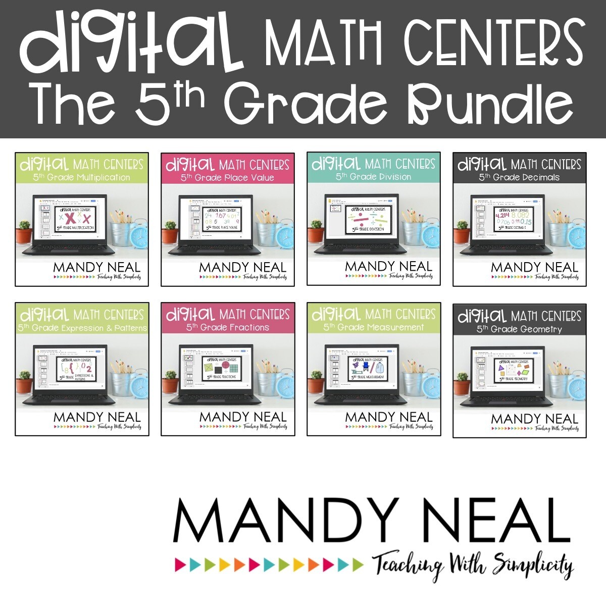 Fifth Grade Digital Math Centers Bundle