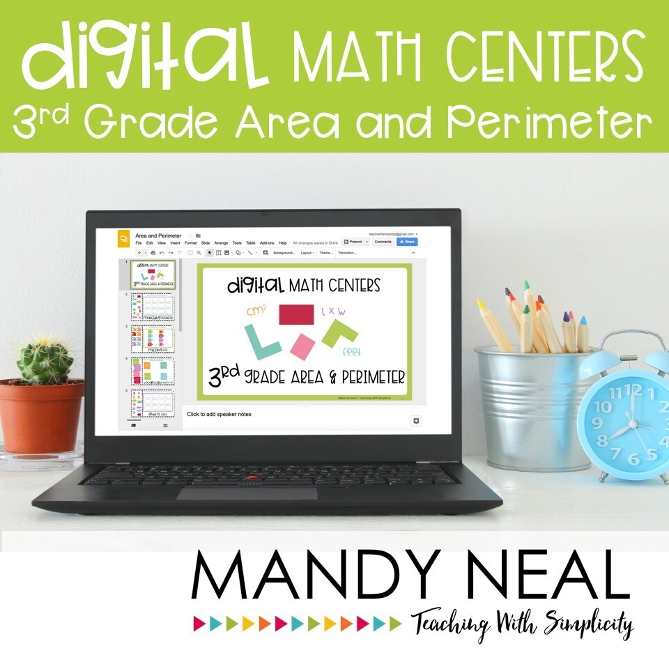 Third Grade Digital Math Centers Area and Perimeter
