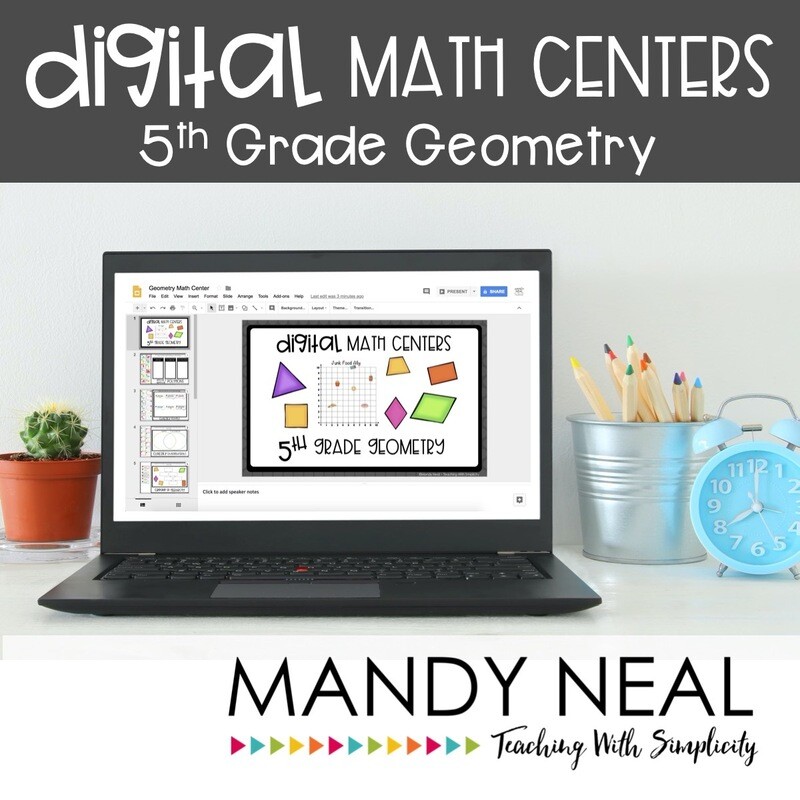 Fifth Grade Digital Math Centers Geometry | Distance Learning