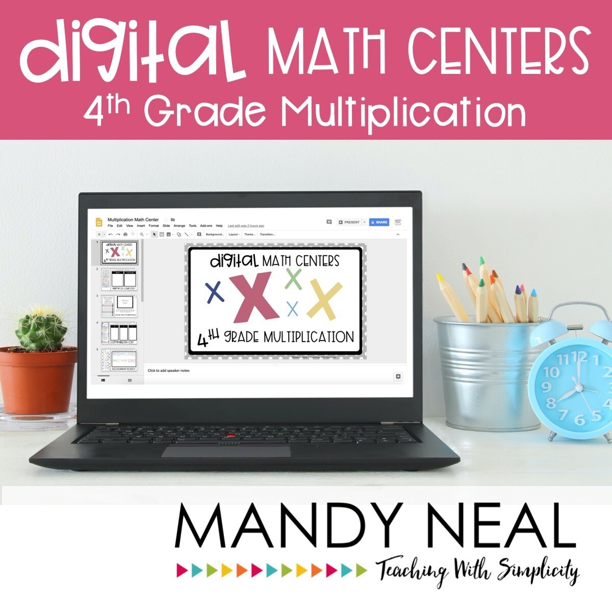 Fourth Grade Digital Math Centers Multiplication