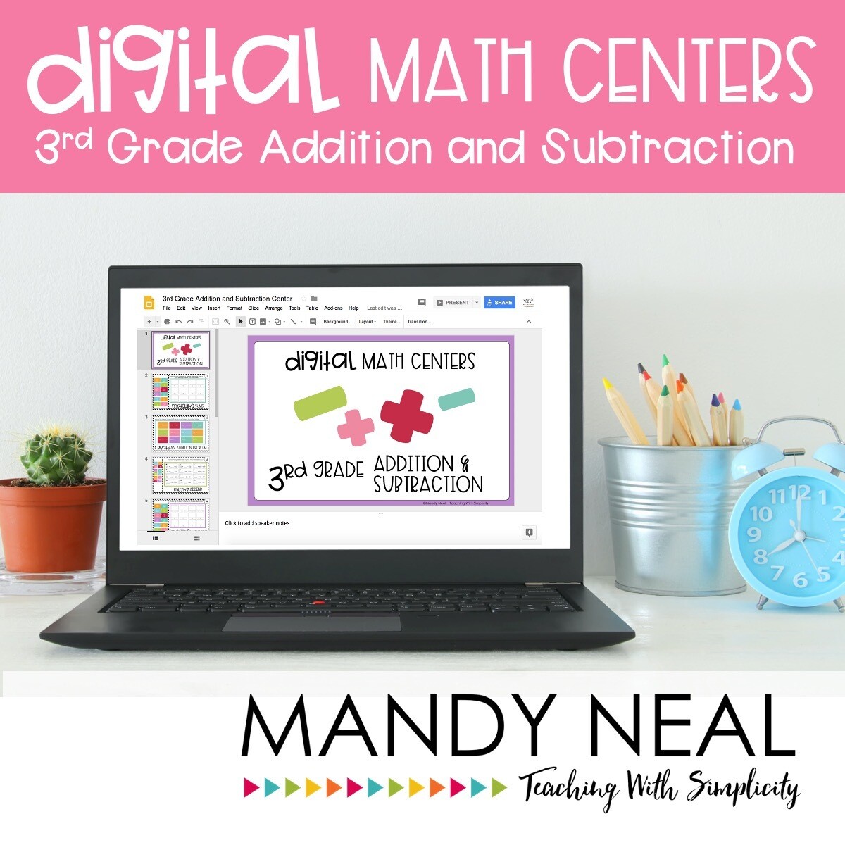 Third Grade Digital Math Centers Addition and Subtraction