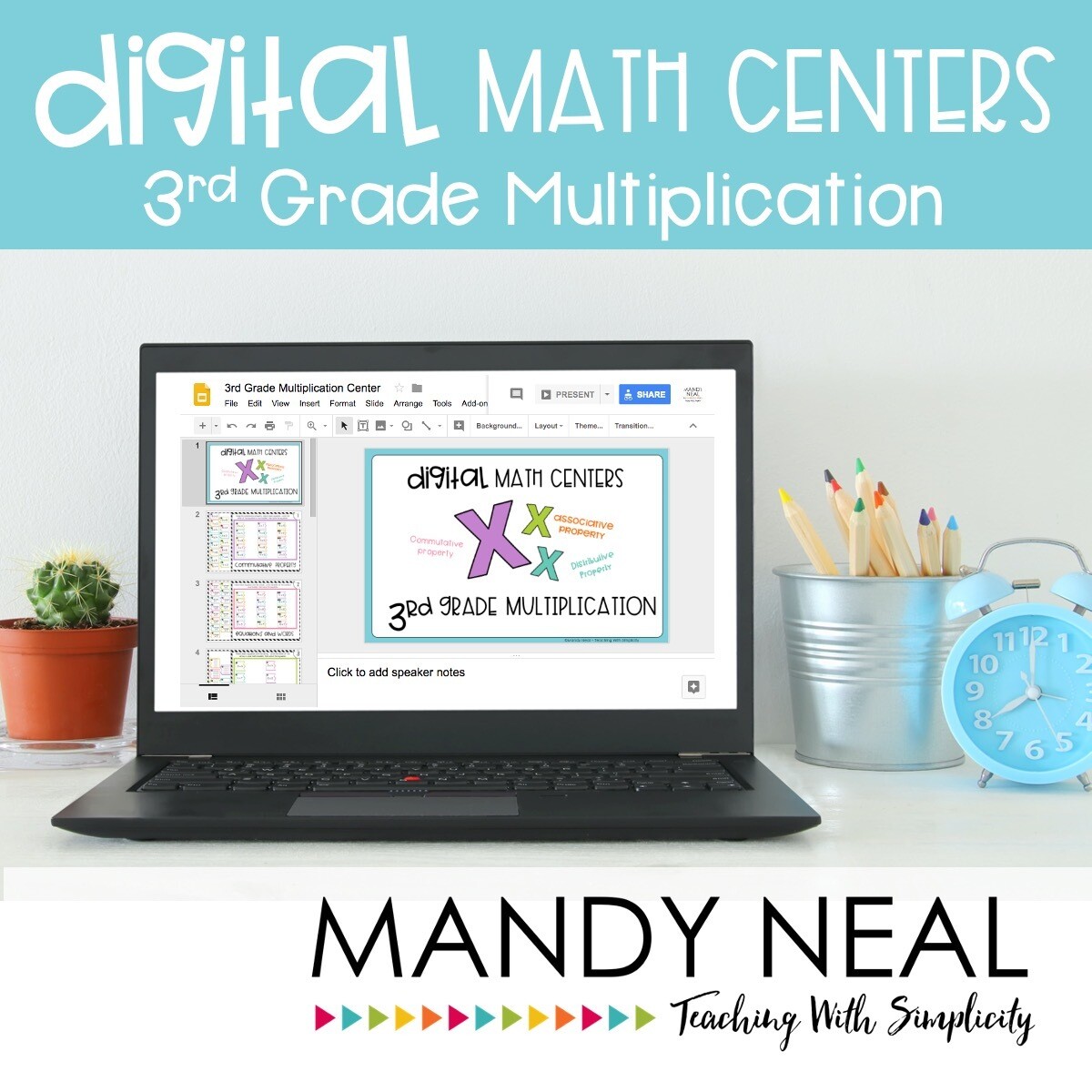 Third Grade Digital Math Centers Multiplication