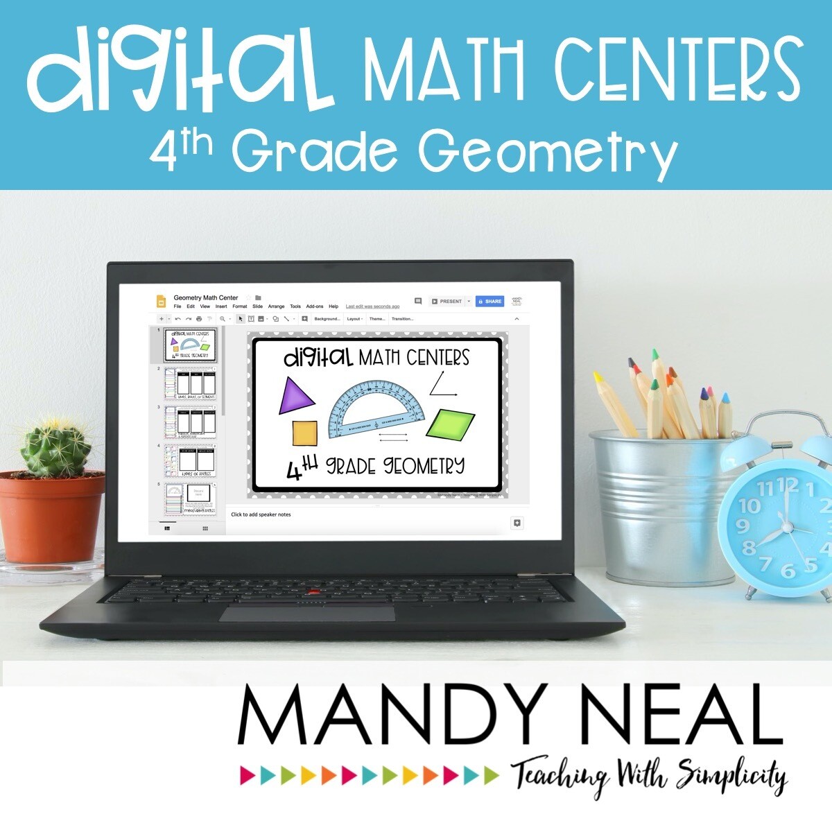 Fourth Grade Digital Math Centers Geometry