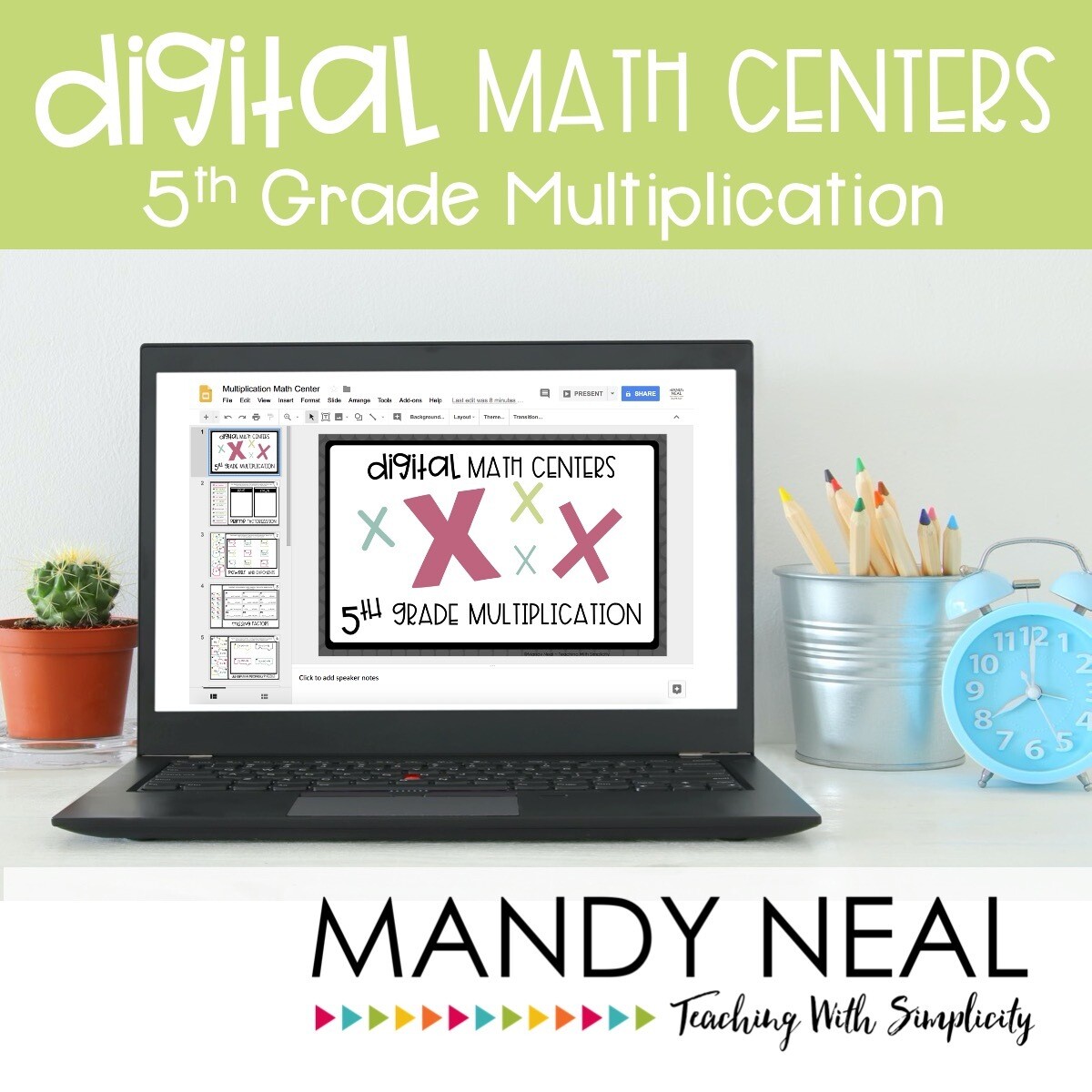 Fifth Grade Digital Math Centers Multiplication
