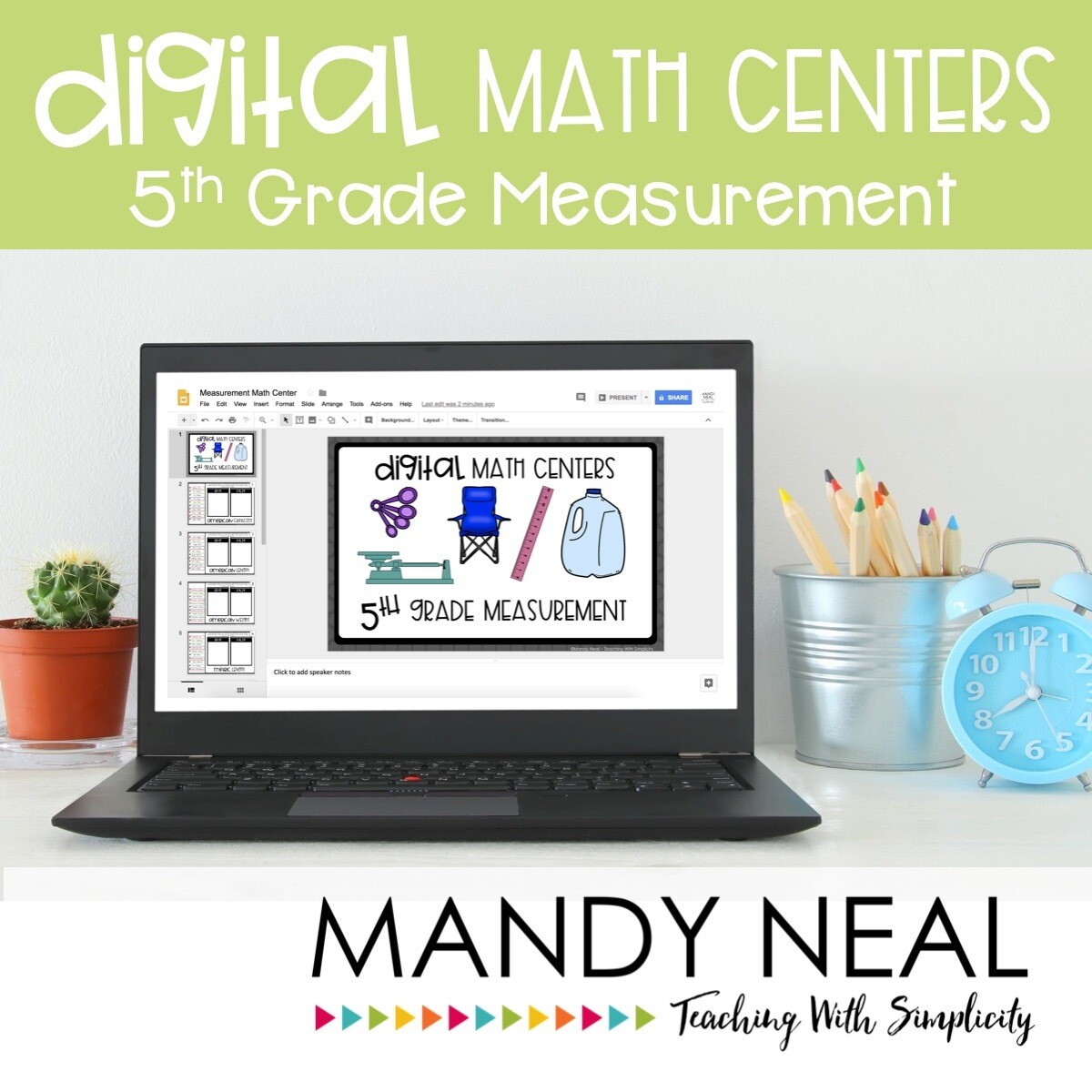 Fifth Grade Digital Math Centers Measurement