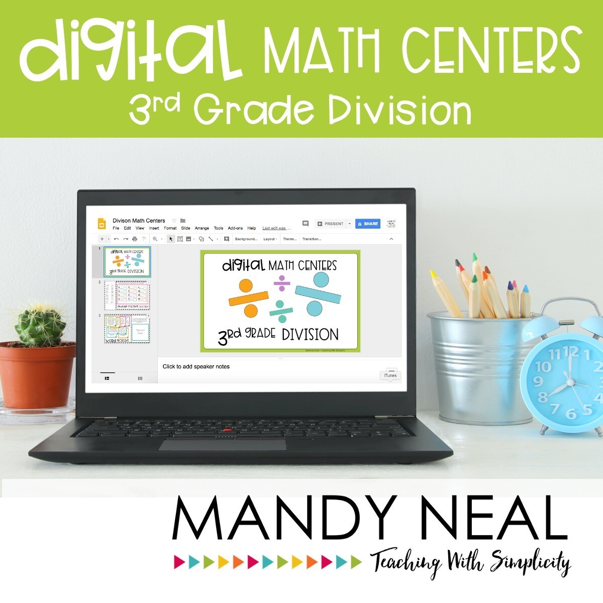 Third Grade Digital Math Centers Division