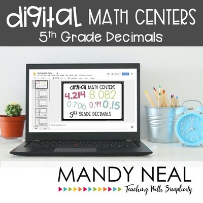 Fifth Grade Digital Math Centers Decimals