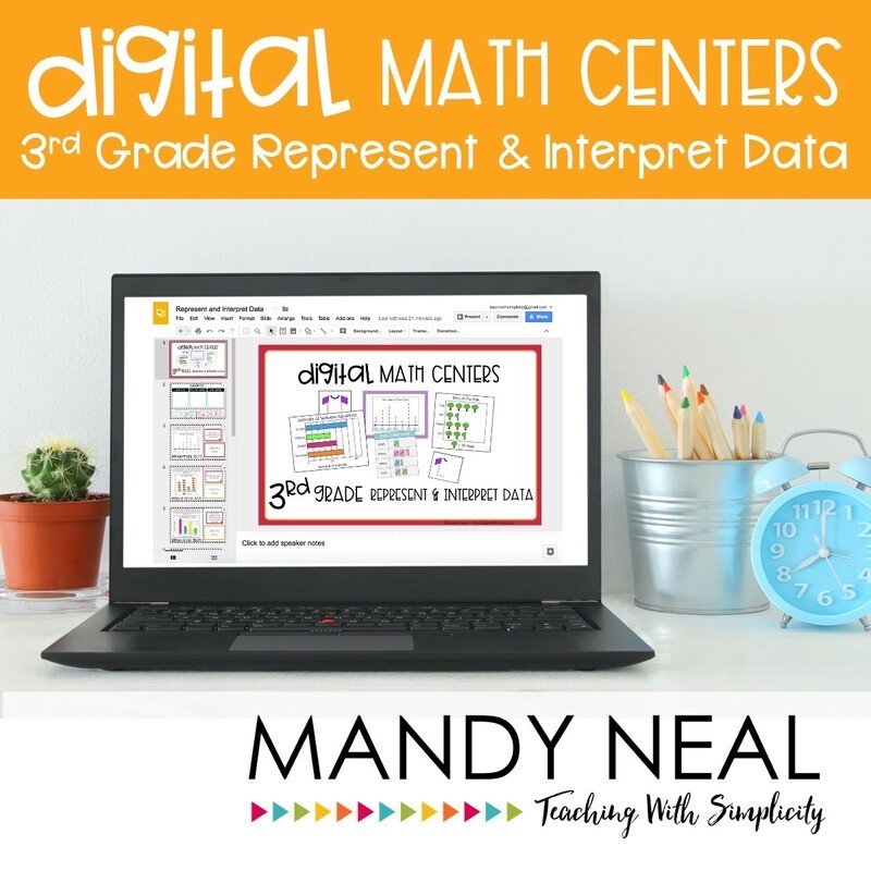 Third Grade Digital Math Centers Represent &amp; Interpret Data