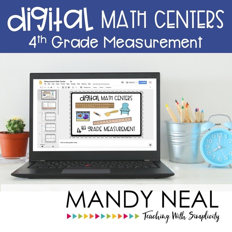 Fourth Grade Digital Math Centers Measurement