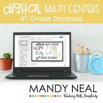 Fourth Grade Digital Math Centers Decimal