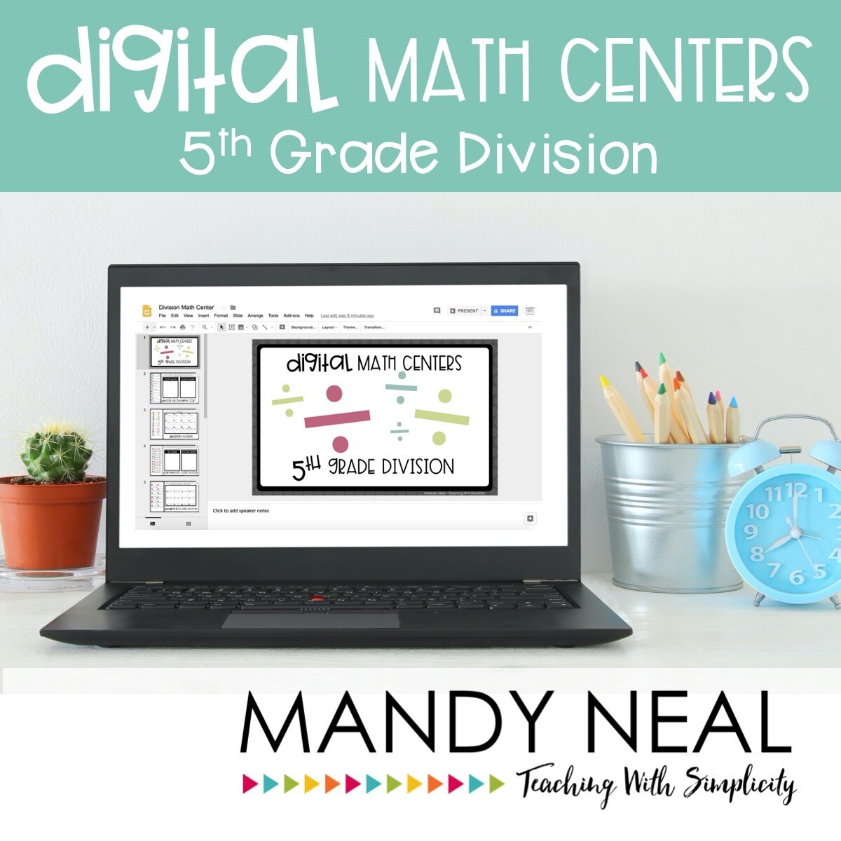 Fifth Grade Digital Math Centers Division