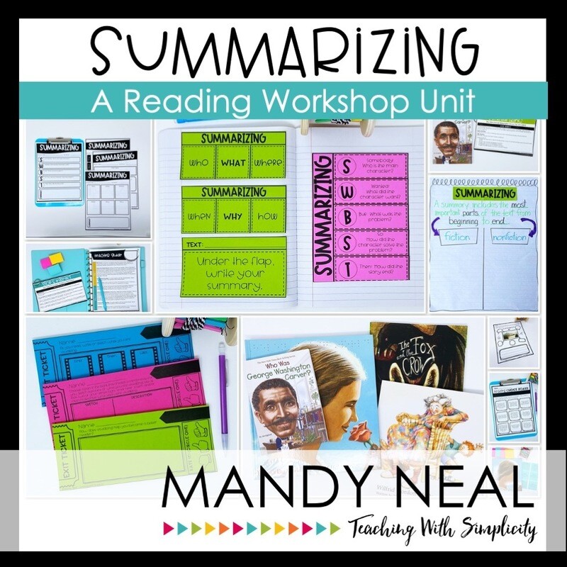 Summarizing Reading Workshop Unit (Printable)