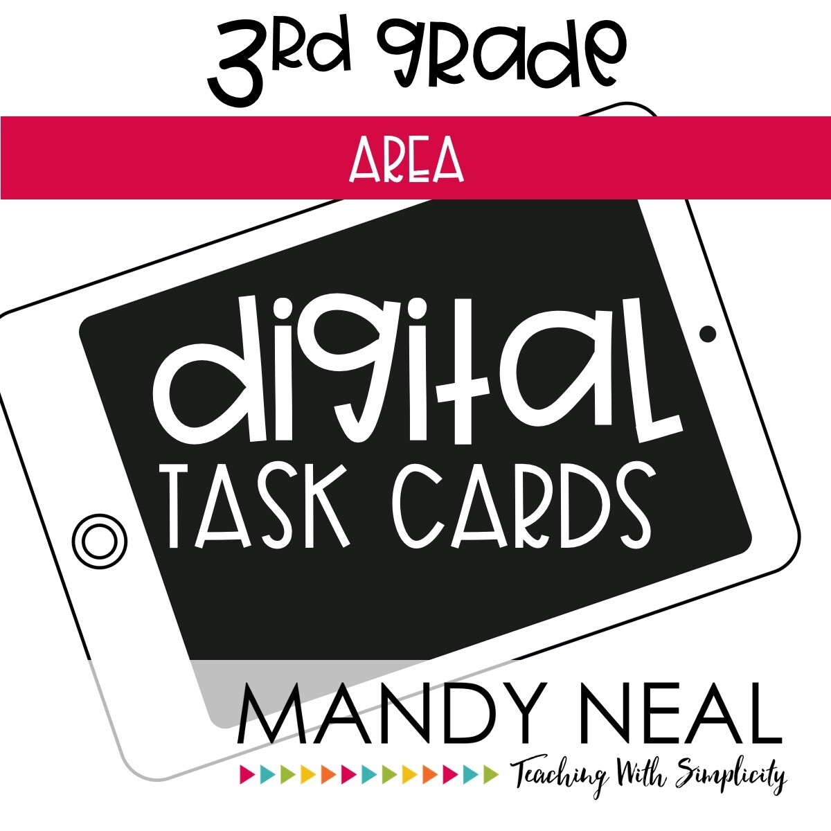Third Grade Digital Math Task Cards ~ Area