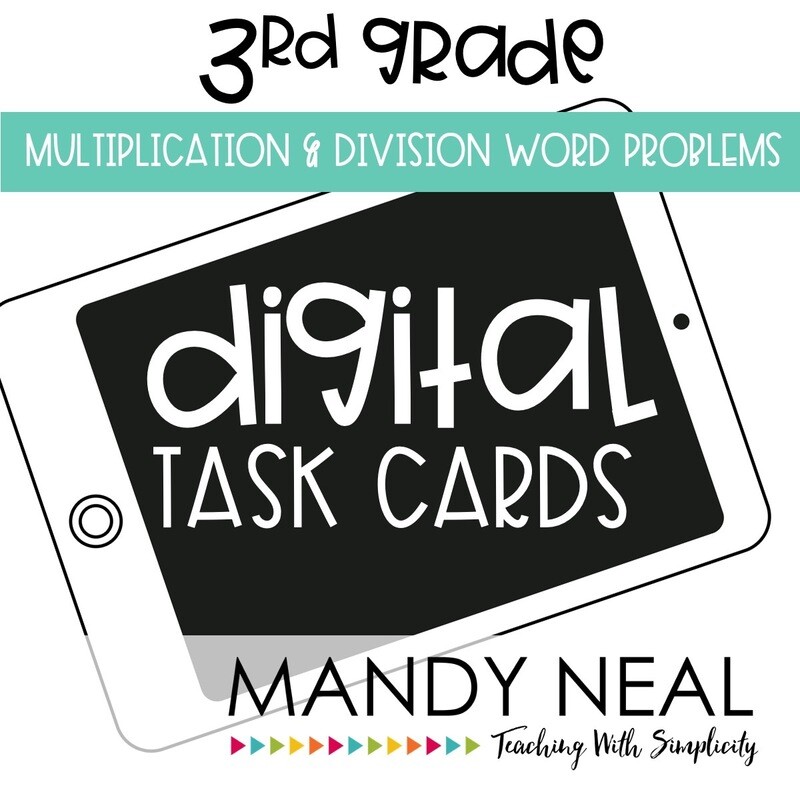 Third Grade Digital Math Task Cards ~ Multiplication &amp; Division Word Problems