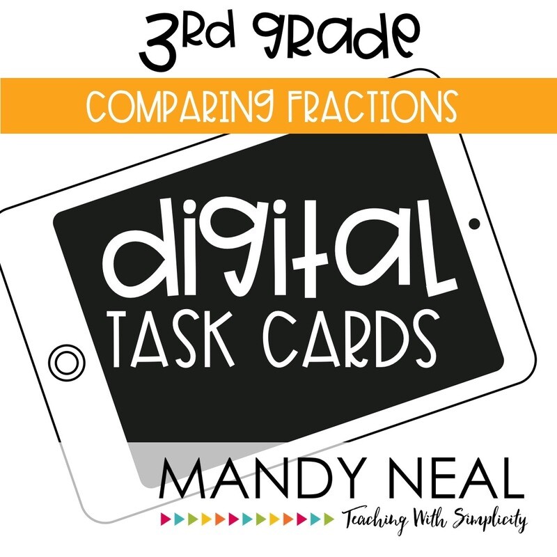 Third Grade Digital Math Task Cards ~ Comparing Fractions
