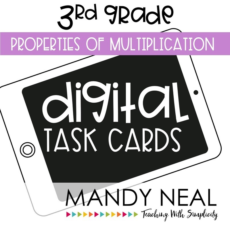 Third Grade Digital Math Task Cards ~ Properties of Multiplication