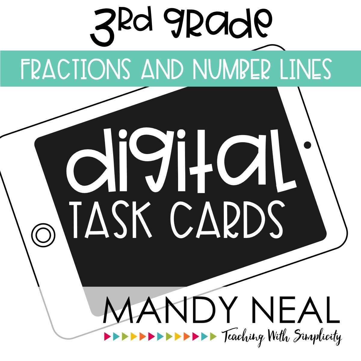 Third Grade Digital Math Task Cards ~ Fractions & Number Lines
