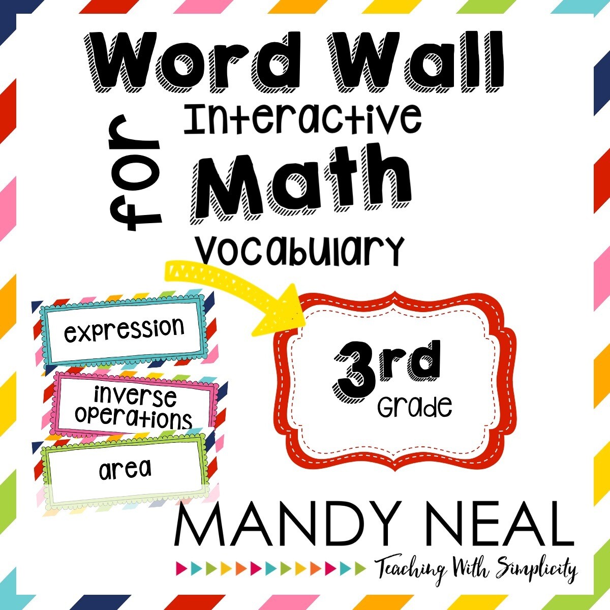 Word Wall for Interactive Math Vocabulary for 3rd Grade