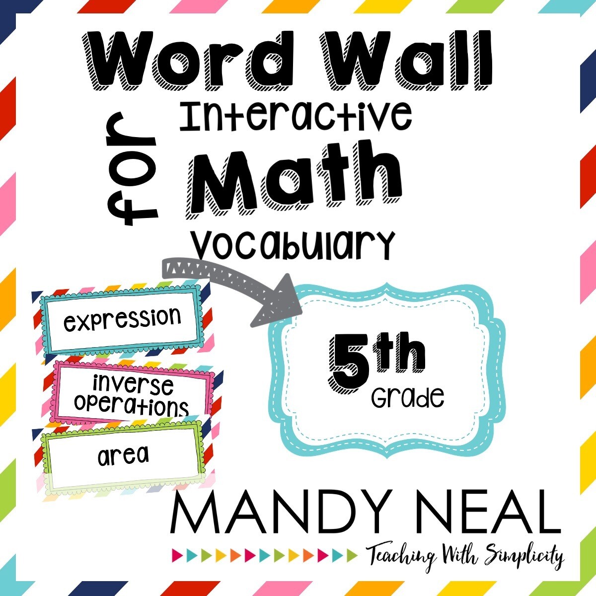Word Wall for Interactive Math Vocabulary for 5th Grade