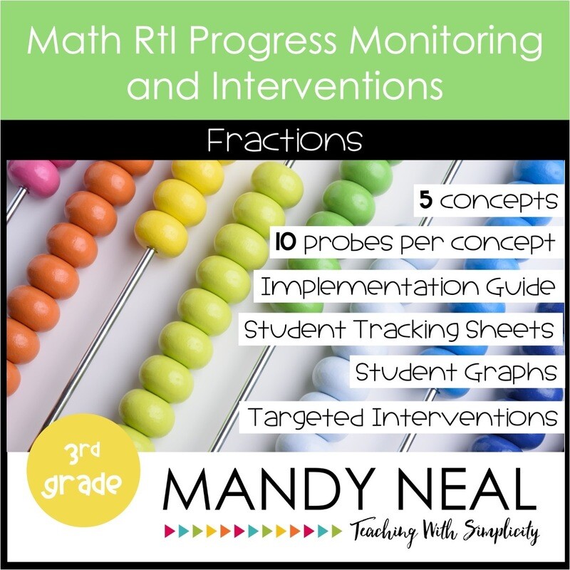 3rd Grade Math Intervention Assessments &amp; Intervention Binder for Fractions Bundle