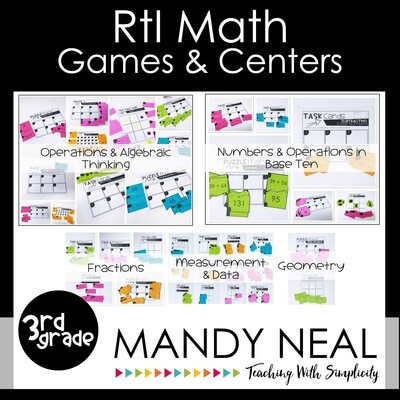 3rd Grade Math Intervention Games and Centers