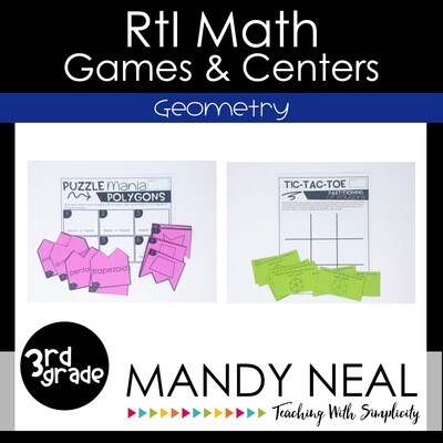 3rd Grade Math Intervention Games and Centers for Geometry