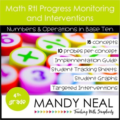 4th Grade Math Intervention Assessments & Intervention Binder for NBT Bundle