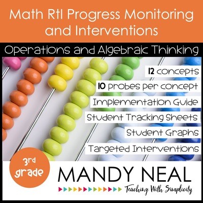 3rd Grade Math Intervention Assessments & Intervention Binder for OA Bundle