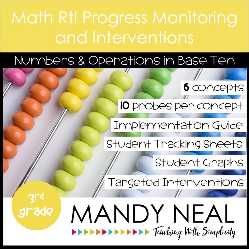 3rd Grade Math Intervention Assessments &amp; Intervention Binder for NBT Bundle