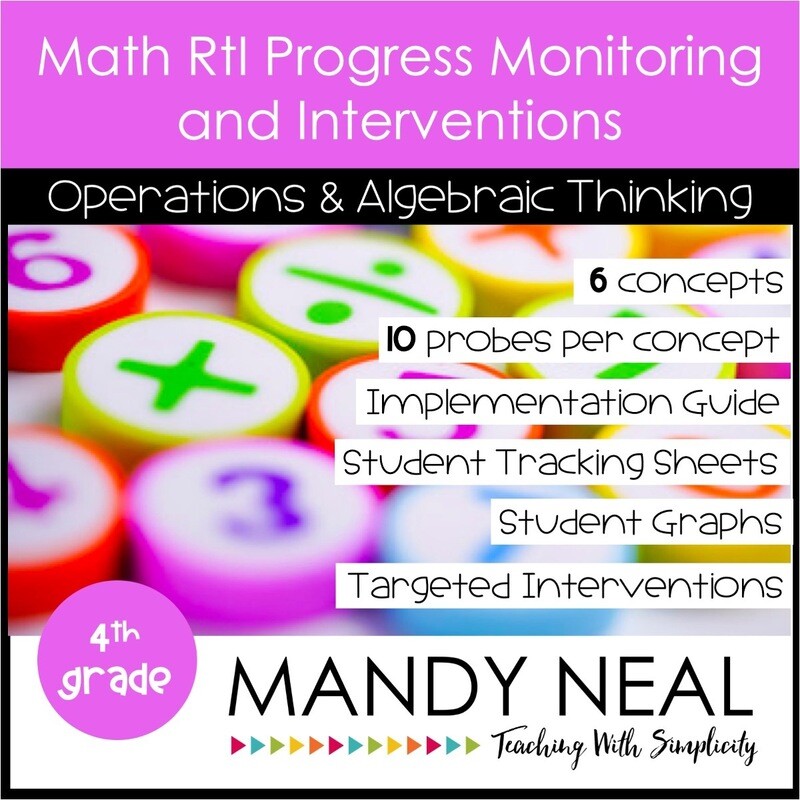 4th Grade Math Intervention Assessments &amp; Intervention Binder for OA Bundle