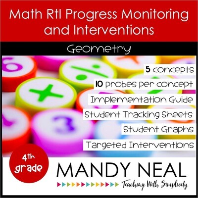 4th Grade Math Intervention Assessments & Intervention Binder Geometry Bundle