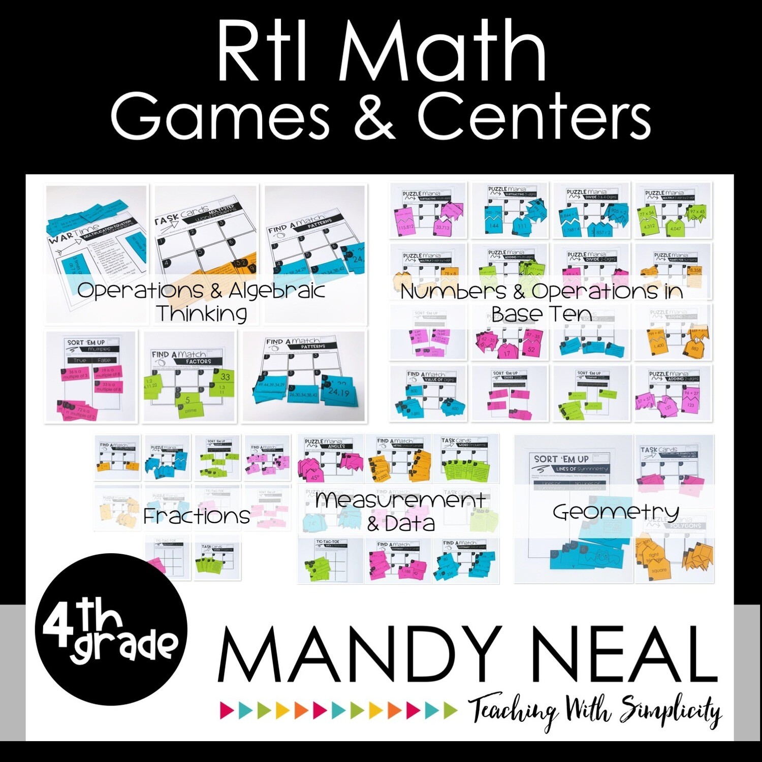 4th Grade Math Intervention Games and Centers