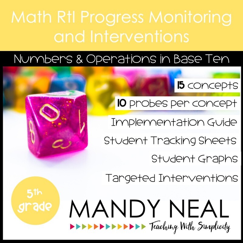 5th Grade Math Intervention Assessments &amp; Intervention Binder NBT Bundle