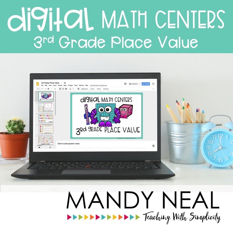Third Grade Digital Math Centers Place Value
