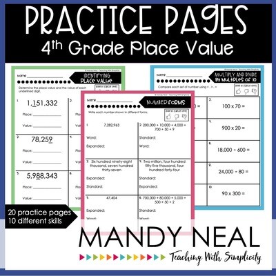 Fourth Grade Place Value Worksheets | Printable