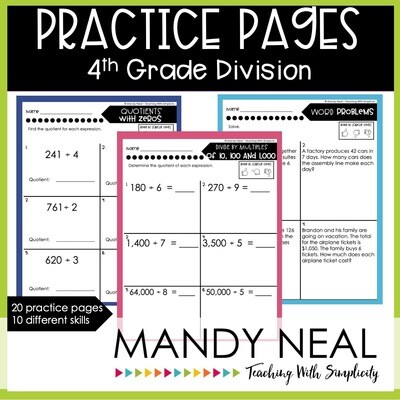 Fourth Grade Division Worksheets | Printable