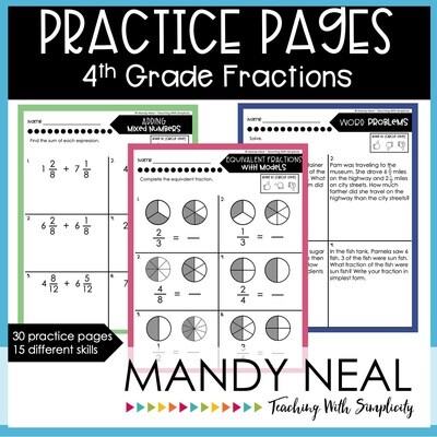 Fourth Grade Fraction Worksheets | Printable