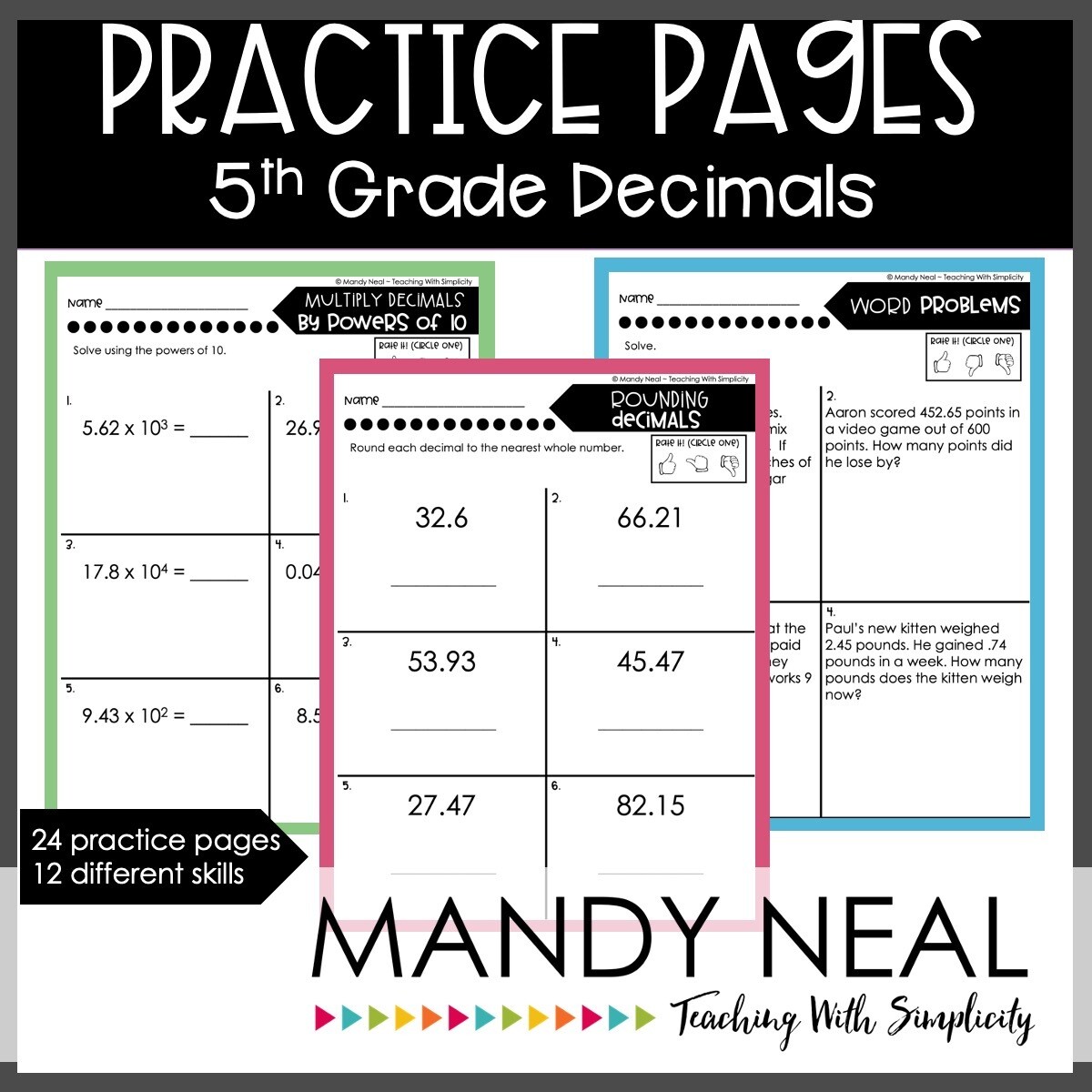 Fifth Grade Decimals Worksheets | Printable