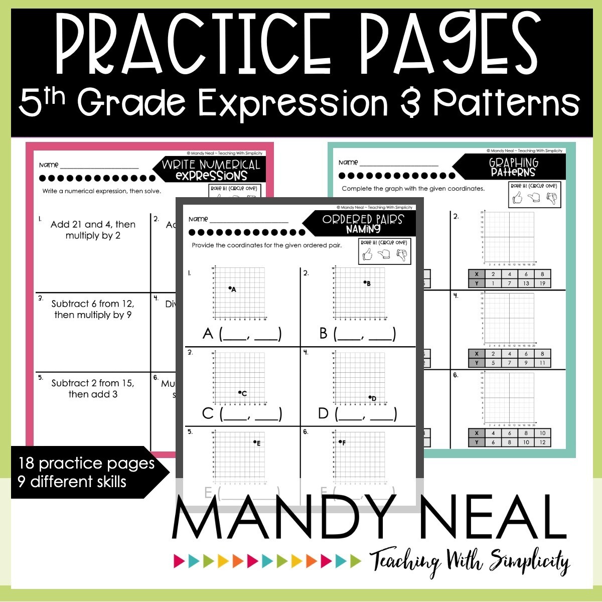 Fifth Grade Expressions and Patterns Worksheets | Printable