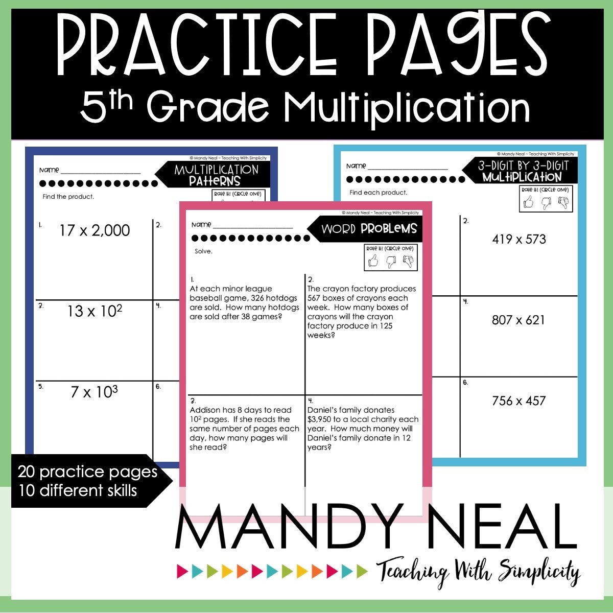Fifth Grade Multiplication Worksheets | Printable