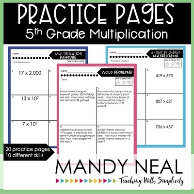 Fifth Grade Multiplication Worksheets | Printable