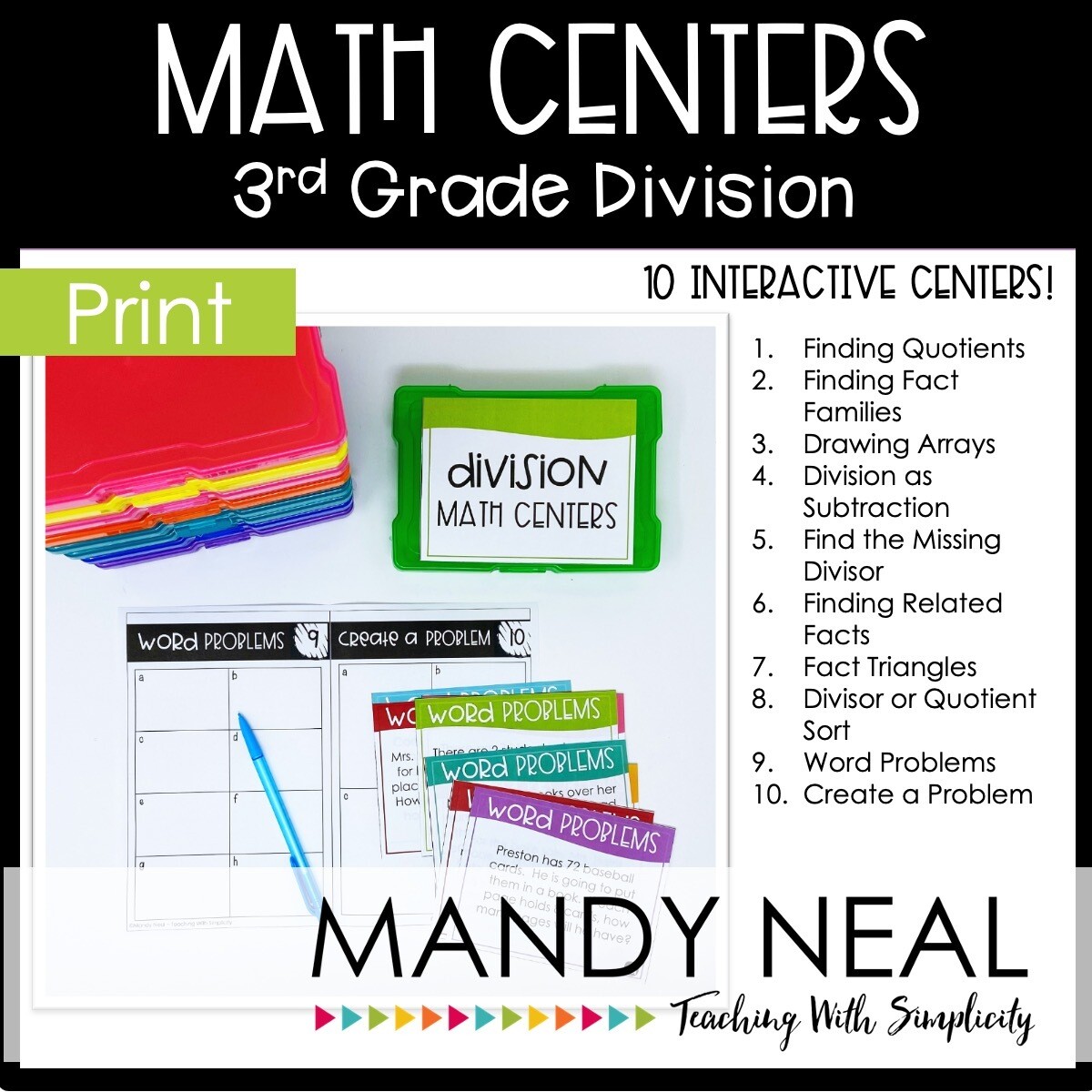 Third Grade Division Center | Printable