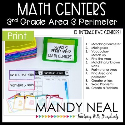 Third Grade Area and Perimeter Center | Printable