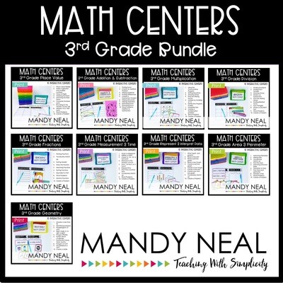 Third Grade Math Center Bundle | Printable