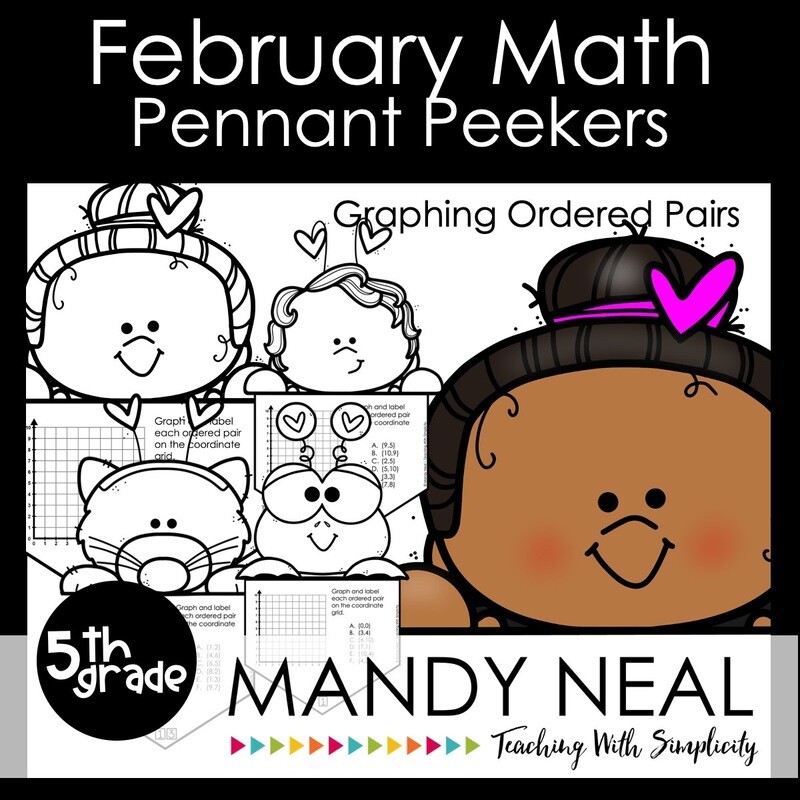 Fifth Grade Valentine&#39;s Day Craft Activity for Math | Graphing Ordered Pairs