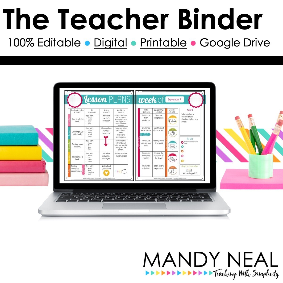 Editable Teacher Planner |Teacher Binder