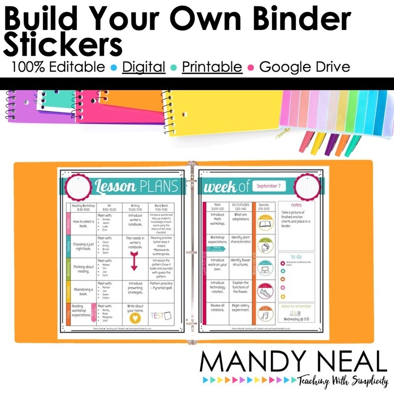 Digital Teacher Planner Stickers