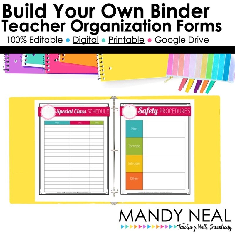 Teacher Organization Forms