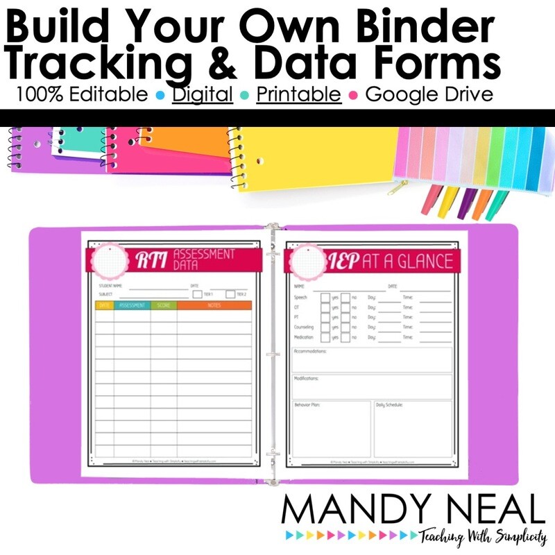 Student Tracking &amp; Data Forms